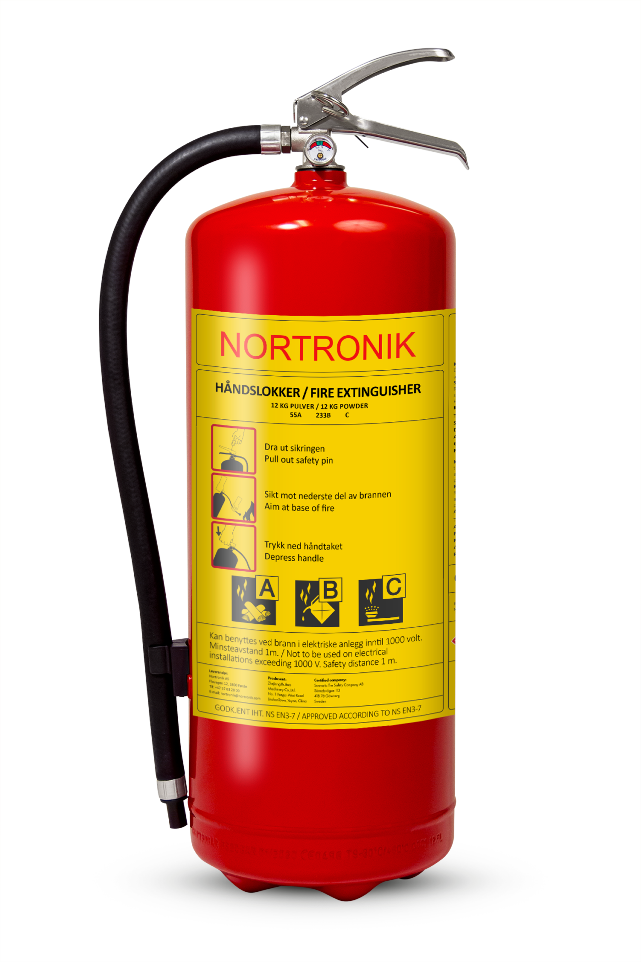 NORTRONIK Pulverbrannslokker. Foto.